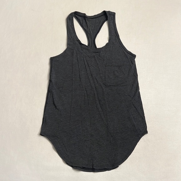 31. Lululemon Charcoal Grey Scoop Neck Tank w/ Pocket - Picture 1 of 3